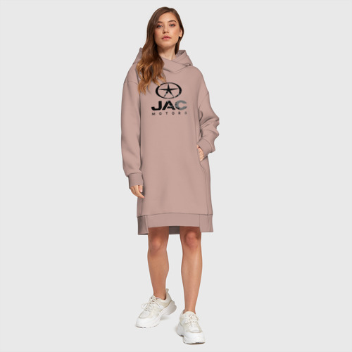 Платье-худи хлопок Jac - logo, цвет пыльно-розовый - фото 5
