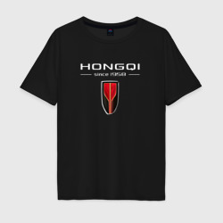 Мужская футболка хлопок Oversize Hongqi - logo