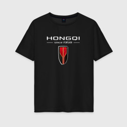 Женская футболка хлопок Oversize Hongqi - logo