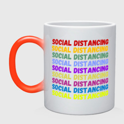 Кружка хамелеон Social distancing - социальная дистанция