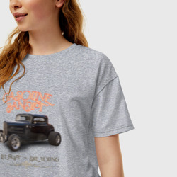 Женская футболка хлопок Oversize Хот род и надпись Gasoline bandit - фото 2