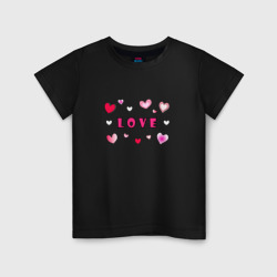Детская футболка хлопок Любовь и сердечки