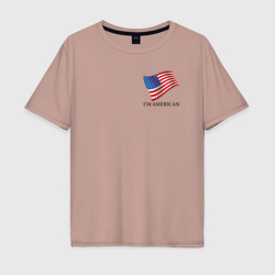 I'm an American - motto – Мужская футболка хлопок Oversize с принтом купить со скидкой в -16%