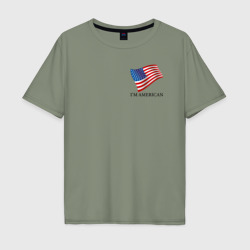 Мужская футболка хлопок Oversize I'm an American - motto