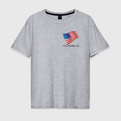 I'm an American - motto – Мужская футболка хлопок Oversize с принтом купить со скидкой в -16%