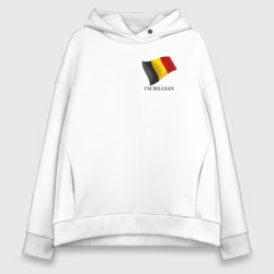 Женское худи Oversize хлопок I'm Belgian - motto