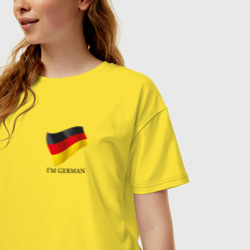 Женская футболка хлопок Oversize I'm German - motto - фото 2