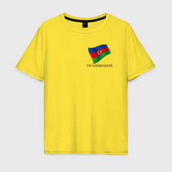 Мужская футболка хлопок Oversize I'm Azerbaijani - motto