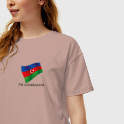 Женская футболка хлопок Oversize I'm Azerbaijani - motto - фото 2
