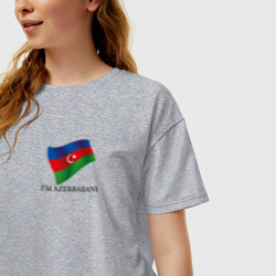 Женская футболка хлопок Oversize I'm Azerbaijani - motto - фото 2