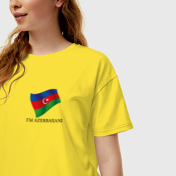 Женская футболка хлопок Oversize I'm Azerbaijani - motto - фото 2