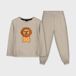 Детская пижама с лонгсливом хлопок Весёлый лев