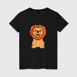 Женская футболка хлопок Весёлый лев