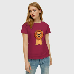 Женская футболка хлопок Весёлый лев - фото 2