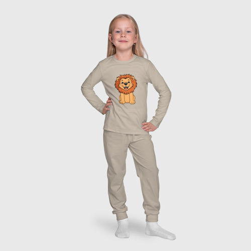 Детская пижама с лонгсливом хлопок Весёлый лев, цвет миндальный - фото 7