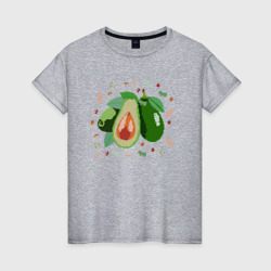 Авокадо и пятна – Женская футболка хлопок с принтом купить со скидкой в -20%