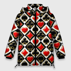 Женская зимняя куртка Oversize  Масти игральных карт