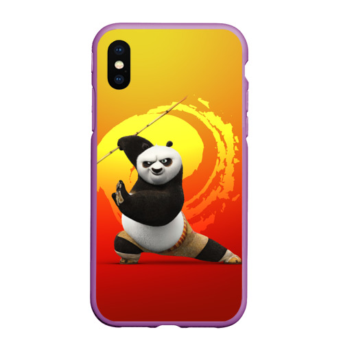 Чехол для iPhone XS Max матовый Мастер По - Кунг-фу панда, цвет фиолетовый