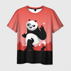 Мужская футболка 3D По и Шифу - Кунг-фу  Панда