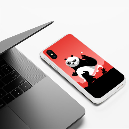 Чехол для iPhone XS Max матовый По и Шифу - Кунг-фу  Панда, цвет белый - фото 5