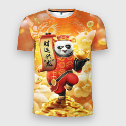 Мужская футболка 3D Slim Панда По - Кунг фу панда