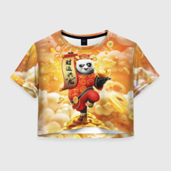 Женская футболка Crop-top 3D Панда По - Кунг фу панда