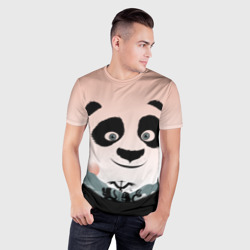 Мужская футболка 3D Slim Силуэт кунг фу панда - фото 2