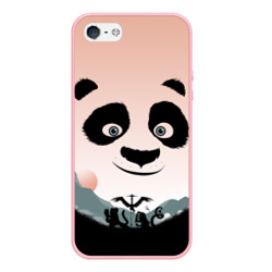 Чехол для iPhone 5/5S матовый Силуэт кунг фу панда