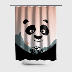 Штора 3D для ванной Силуэт кунг фу панда