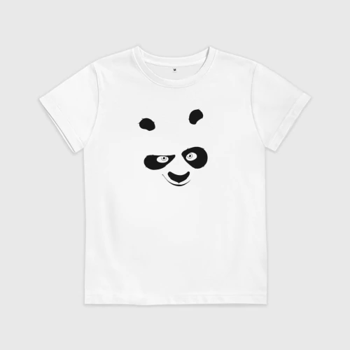 Детская футболка хлопок с принтом Кунг фу панда силуэт, вид спереди #2