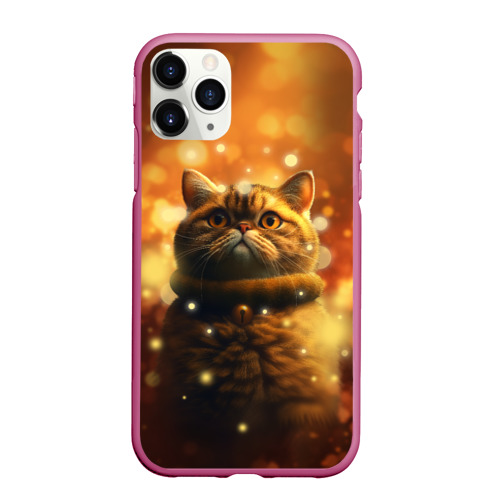 Чехол для iPhone 11 Pro Max матовый Толстый кот - Экзот, цвет малиновый