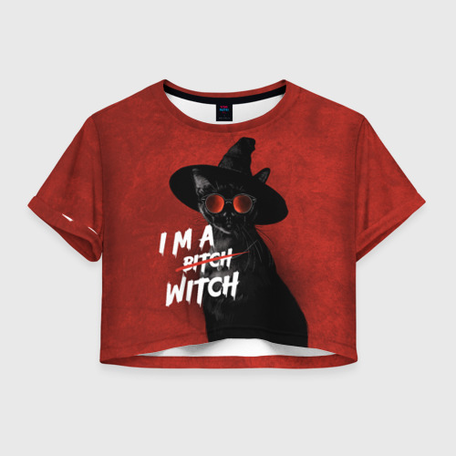 Женская футболка Crop-top 3D I am witch, цвет 3D печать