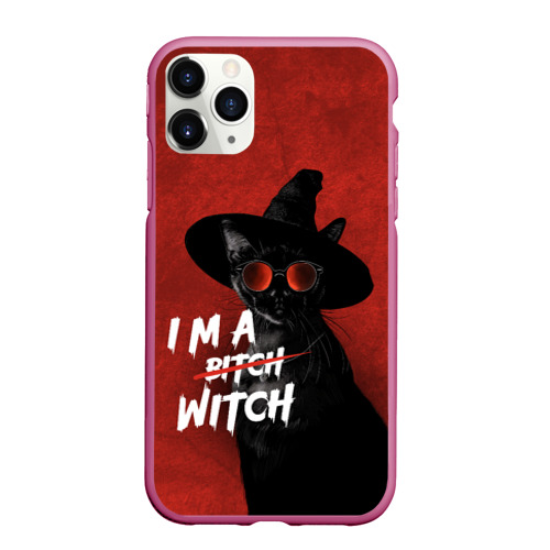 Чехол для iPhone 11 Pro Max матовый I am witch, цвет малиновый