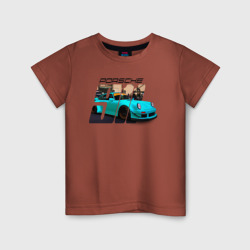 Детская футболка хлопок Немецкий спортивный автомобиль Порше