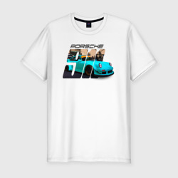 Мужская футболка хлопок Slim Немецкий спортивный автомобиль Порше