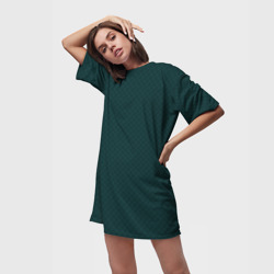Платье-футболка 3D Тёмно-зелёный паттерн однотонный - фото 2