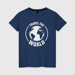 Путешествовать по миру – Женская футболка хлопок с принтом купить со скидкой в -20%