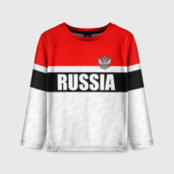 Детский лонгслив 3D Россия - униформа классическая с гербом