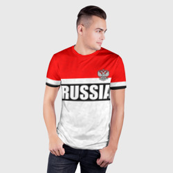 Мужская футболка 3D Slim Россия - униформа классическая с гербом - фото 2