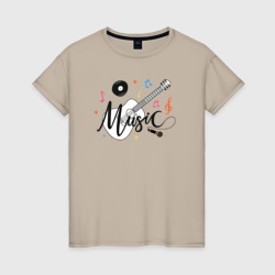 Guitar style – Женская футболка хлопок с принтом купить со скидкой в -20%