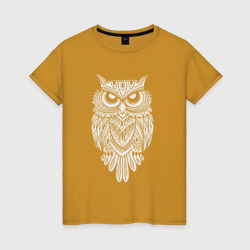 Узорная сова – Женская футболка хлопок с принтом купить со скидкой в -20%