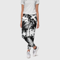 Серо белый тайдай – Женские брюки 3D с принтом купить