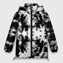 Серо белый тайдай – Женская зимняя куртка Oversize с принтом купить