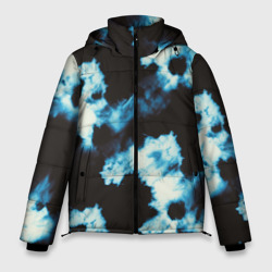 Чёрно синий тай дай – Мужская зимняя куртка 3D с принтом купить