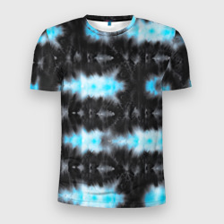 Сине чёрный тайдай – Мужская футболка 3D Slim с принтом купить со скидкой в -9%