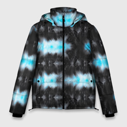 Сине чёрный тайдай – Мужская зимняя куртка 3D с принтом купить