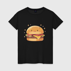 Милый гамбургер – Женская футболка хлопок с принтом купить со скидкой в -20%
