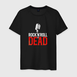 Мужская футболка хлопок Rock'n'Roll is dead in red