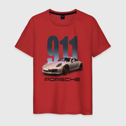 Порше 911 спортивный автомобиль – Мужская футболка хлопок с принтом купить со скидкой в -20%