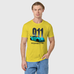 Мужская футболка хлопок Cпортивный автомобиль Porsche - фото 2